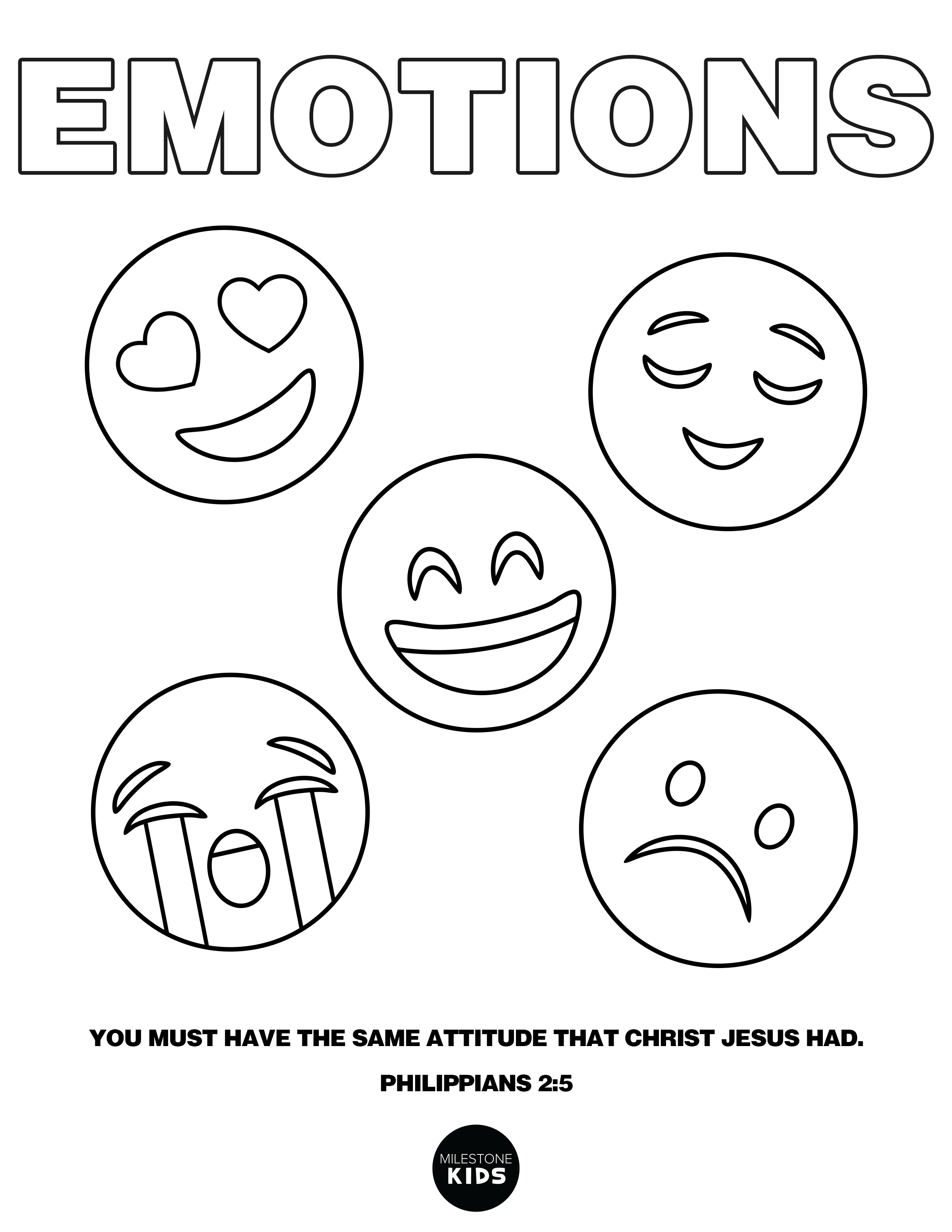 Emotions Coloring Pages For Kids
